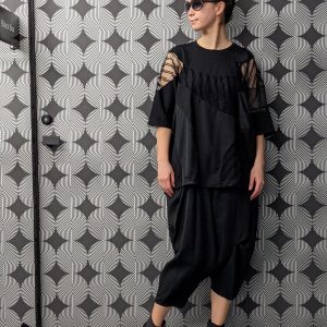 gommeゴム/P63-610/サルエルPT/新品/黒×黒/A-464 gomme】ゴム 公式オンラインショップ